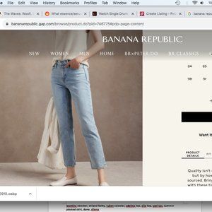 Banana Republic High Rise Straight Jeans 24P